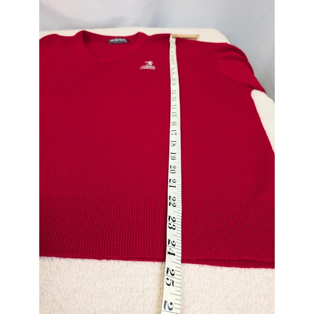 Vintage Cunard Countess‎ Cruise Ship Sweater Mens L Red V-Neck McBriar Made USA